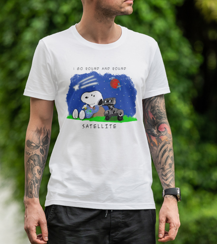 Snoopy I Go Round And Round Satellite Space Adventure T-Shirt