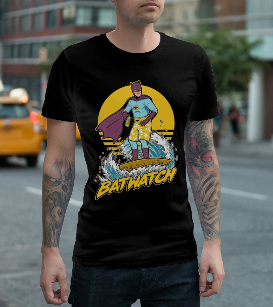 Batwatch Batman Surfing Bat Beach Summer T-Shirt