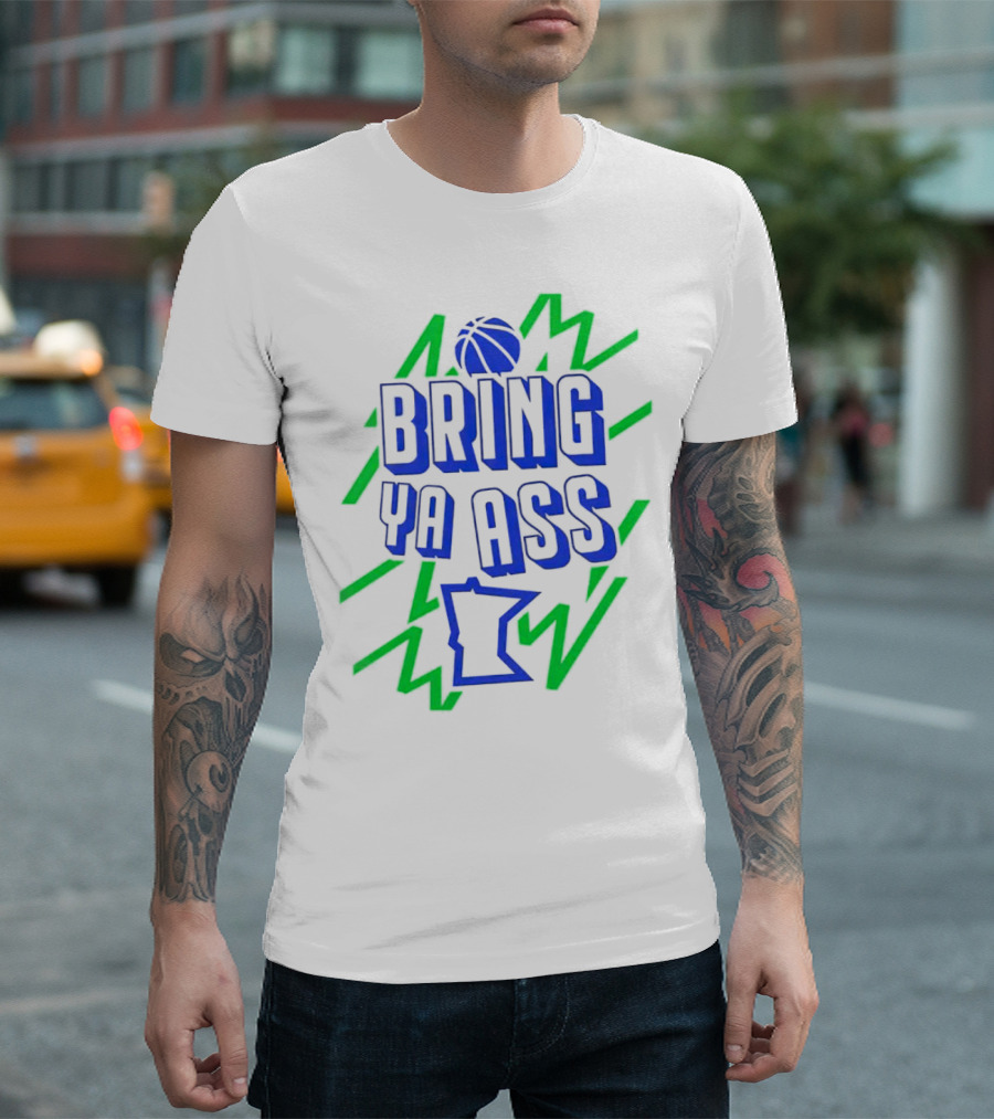 Bring Ya Ass Minnesota Basketball Neon T-Shirt