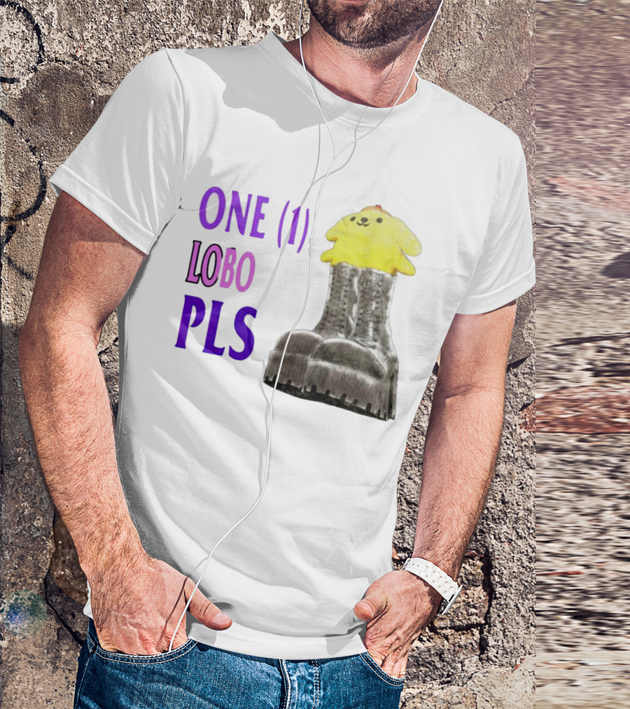 ONE (1) LOBO PLS Yellow Character Black Boots T-Shirt
