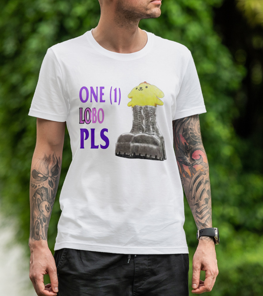 ONE (1) LOBO PLS Yellow Character Black Boots T-Shirt