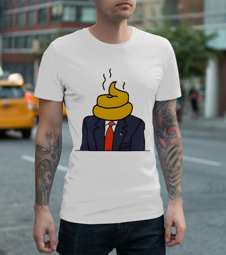 Trump Orange Turd Head in Suit with Red Tie T-Shirt