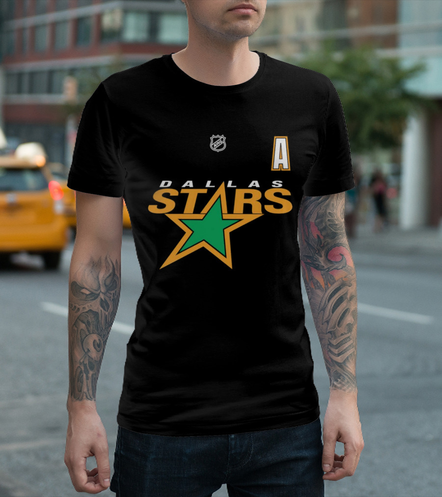 Dallas Stars NHL Hockey Team Logo and Letter A T-Shirt