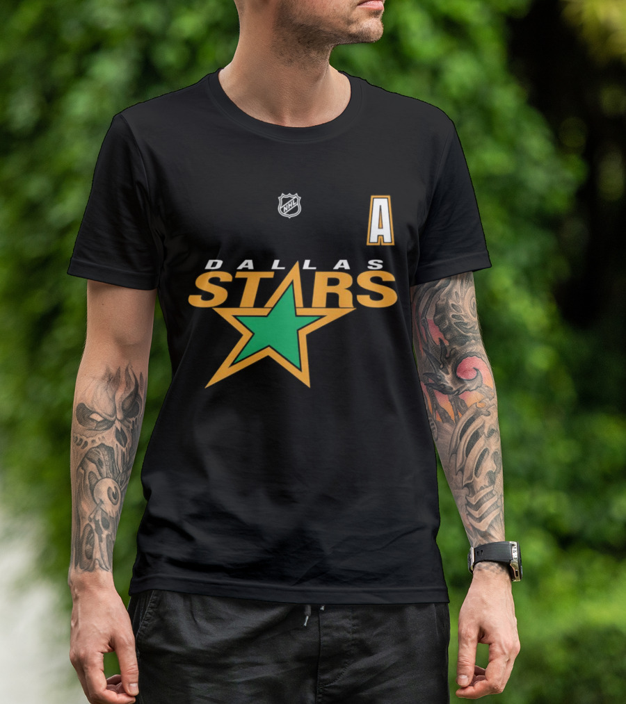Dallas Stars NHL Hockey Team Logo And Letter A T-Shirt