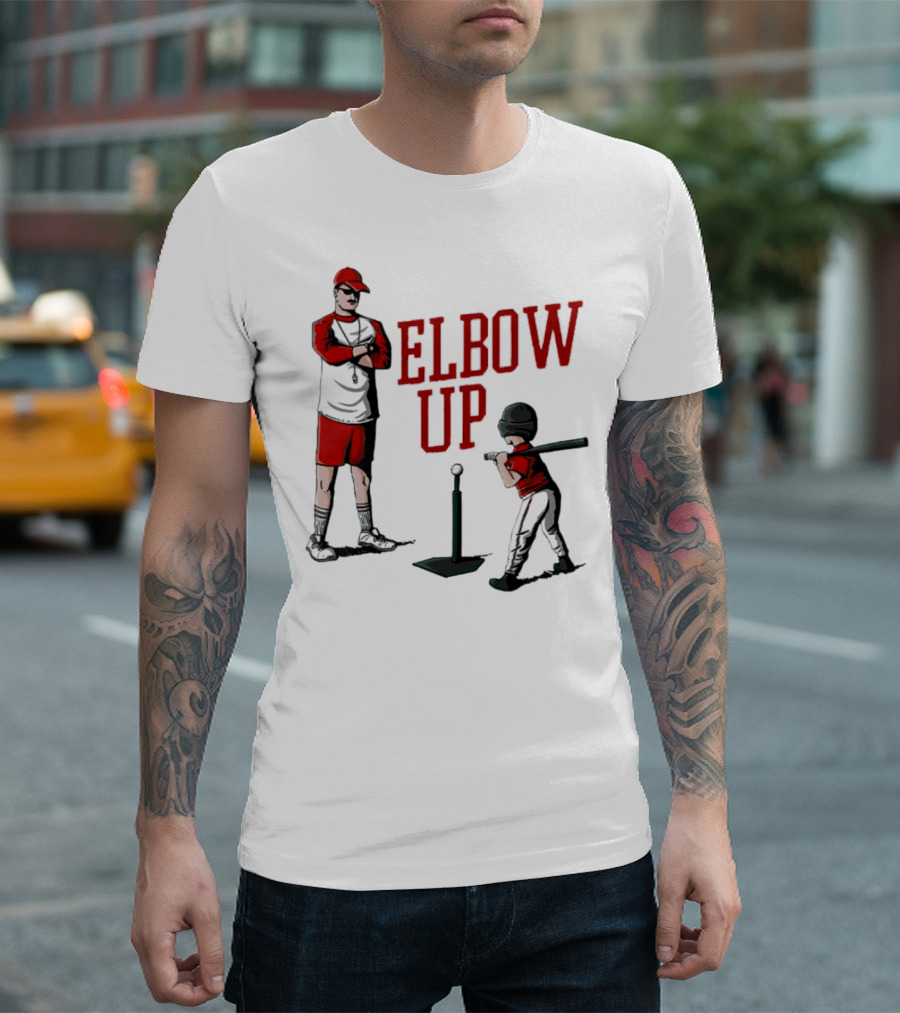 Elbow Up Baseball Coach Batting Stance T-Shirt