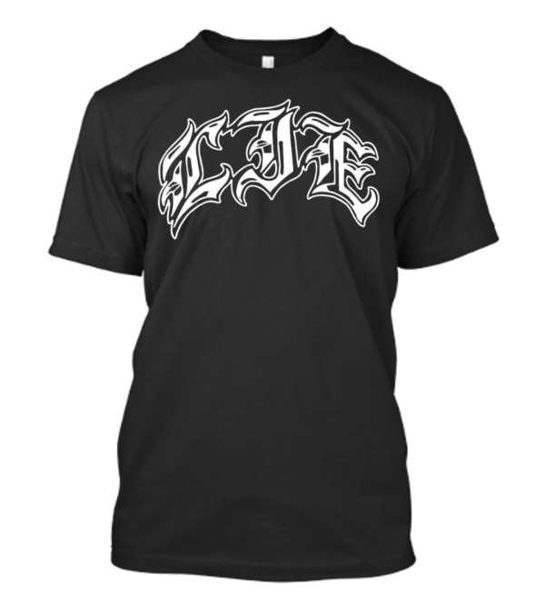 LIE Latinos Run Hardcore Gothic Styled Text T-Shirt