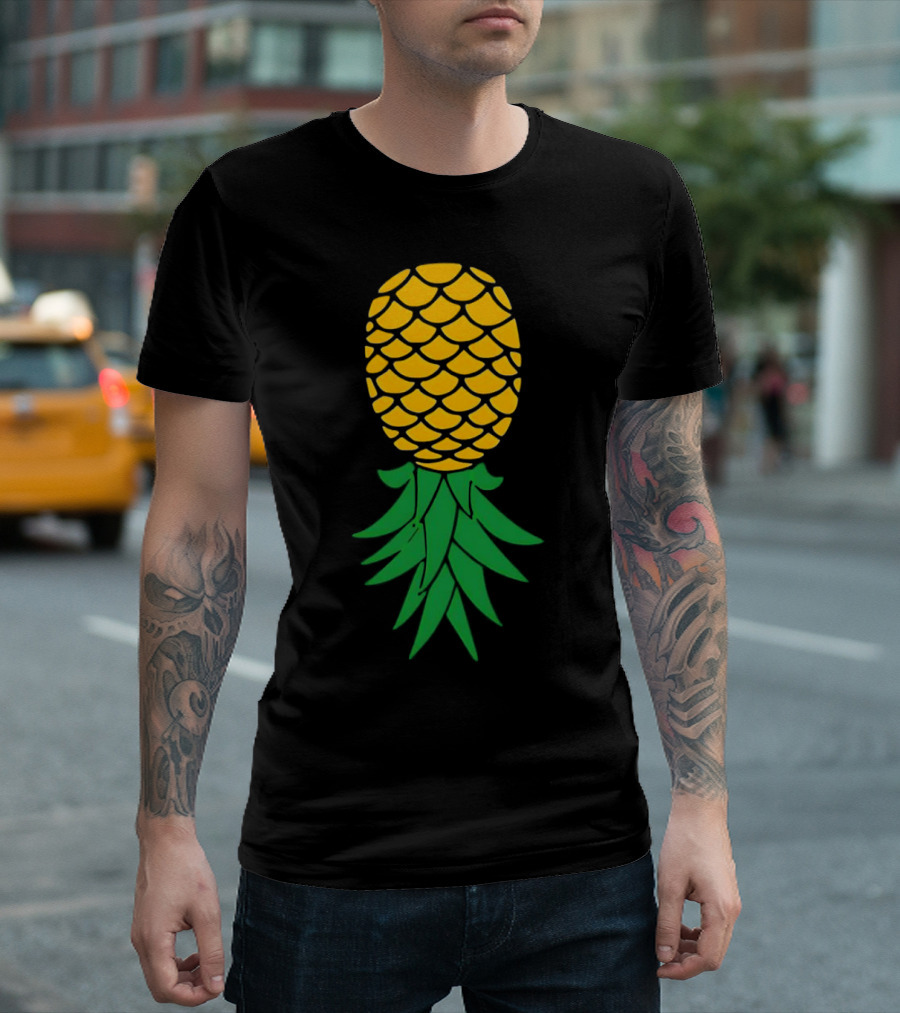 Upside Down Pineapple Yellow Green Scales T-Shirt