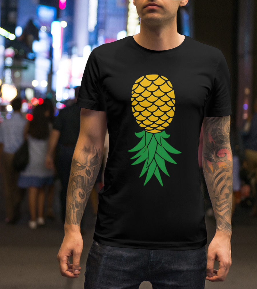 Upside Down Pineapple Yellow Green Scales T-Shirt