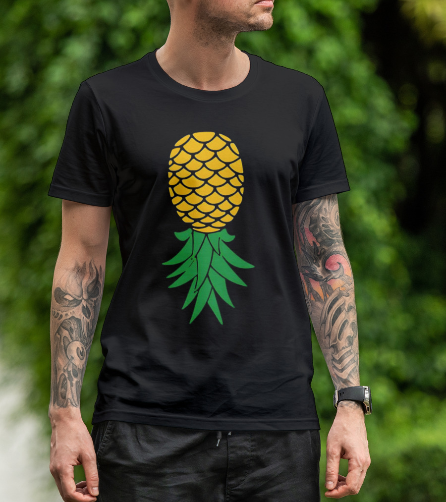 Upside Down Pineapple Yellow Green Scales T-Shirt
