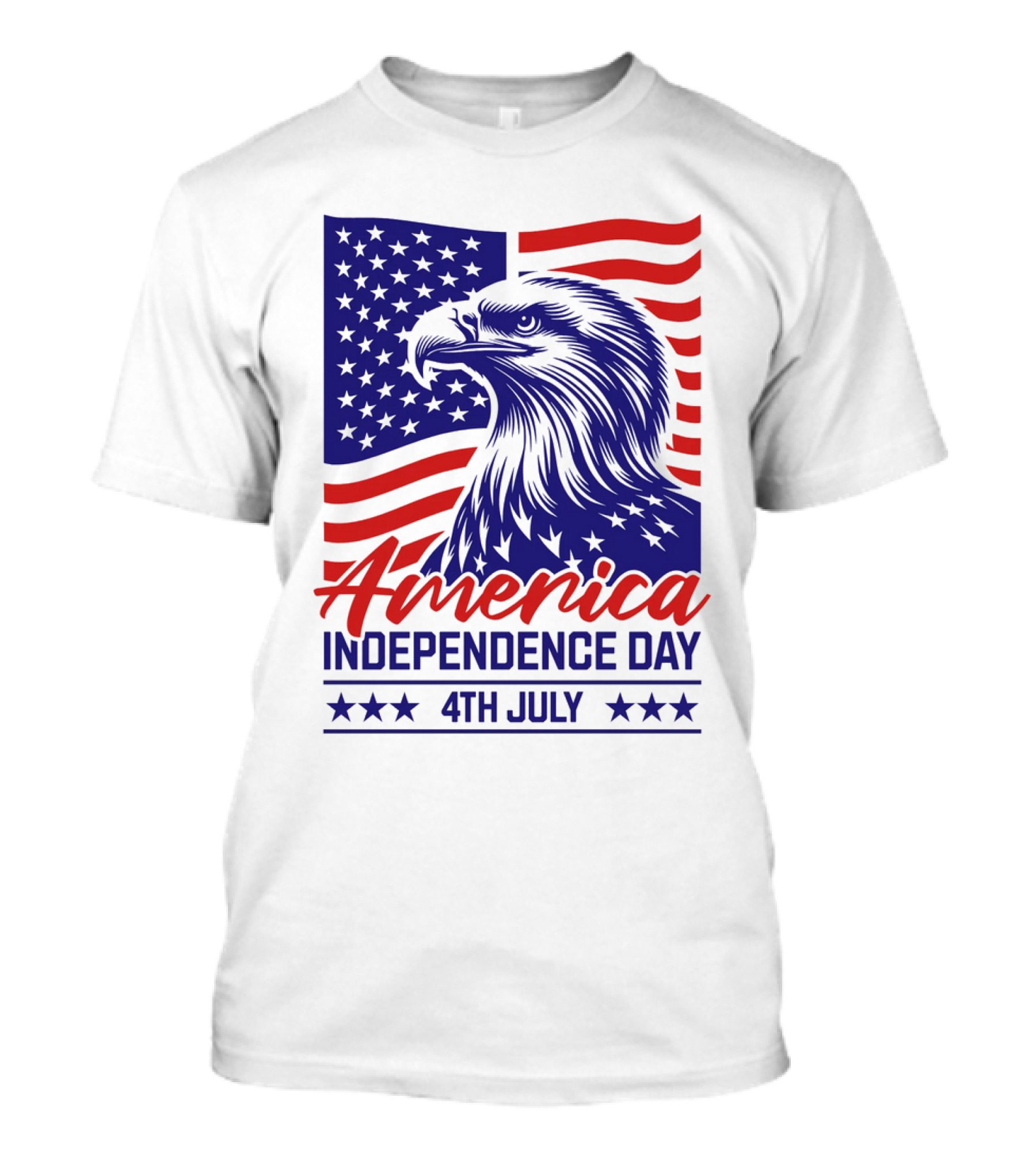 America Independence Day 4th July Eagle Flag Stars T-Shirt