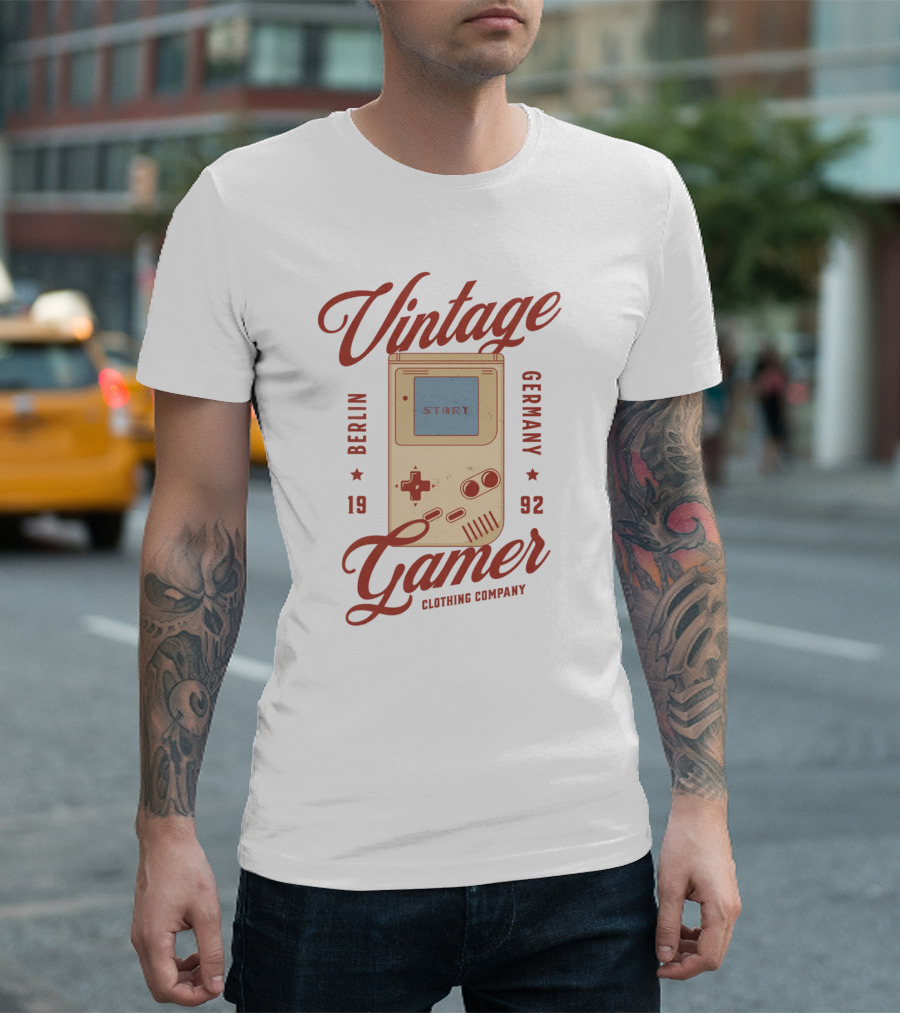 Vintage Gamer Gameboy Berlin Germany 1992 Clothing Company T-Shirt
