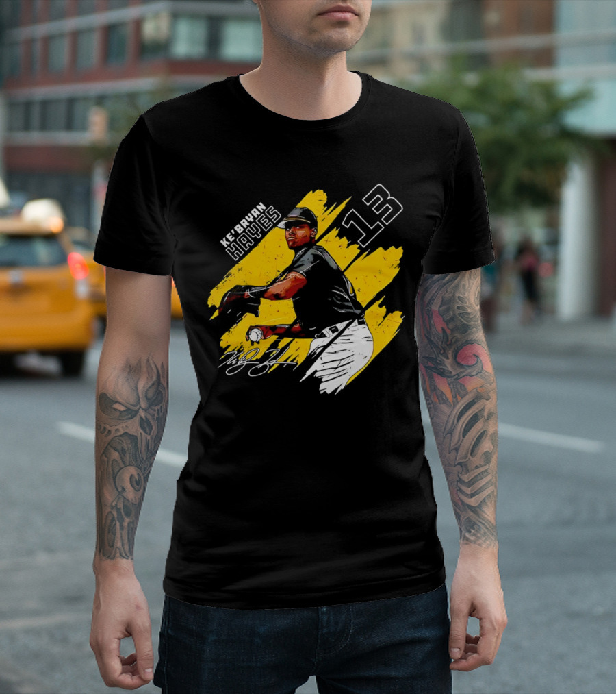 Ke’Bryan Hayes Pittsburgh Pirates Baseball 13 Signature Cartoon T-Shirt