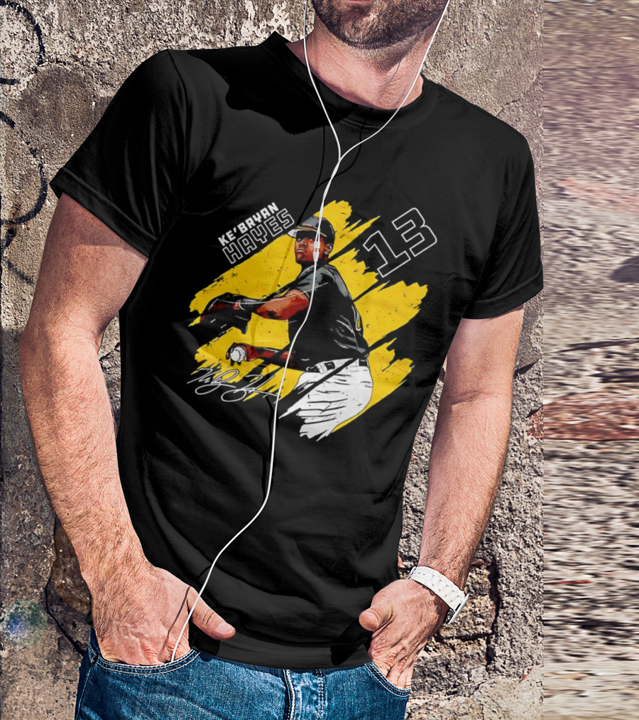 Ke’Bryan Hayes Pittsburgh Pirates Baseball 13 Signature Cartoon T-Shirt