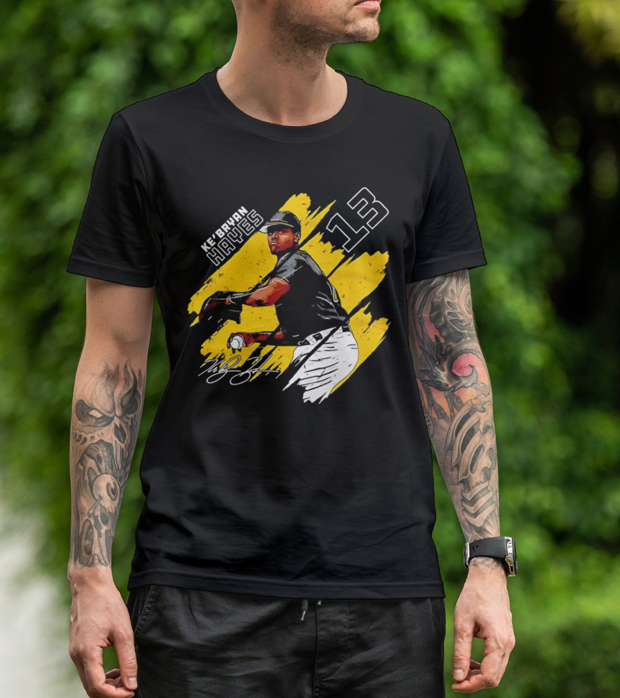 Ke’Bryan Hayes Pittsburgh Pirates Baseball 13 Signature Cartoon T-Shirt