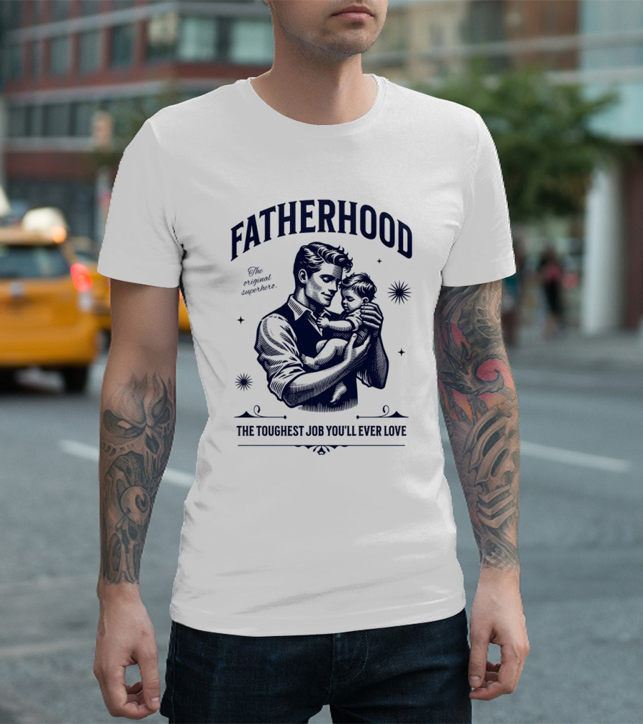 FATHERHOOD The Original Superhero The Toughest Job You'll Ever Love T-Shirt