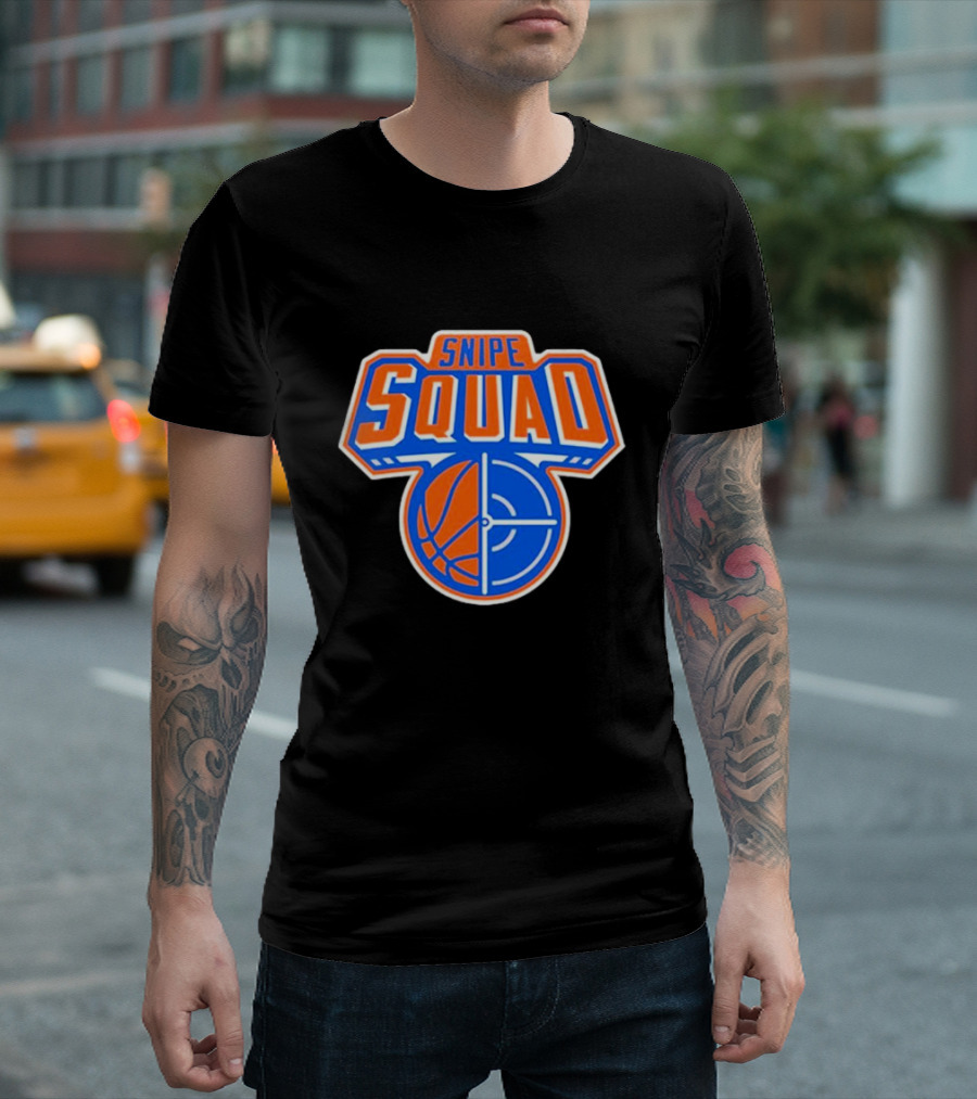Snipe Squad Basketball Logo with Oklahoma City Thunder Colors T-Shirt
