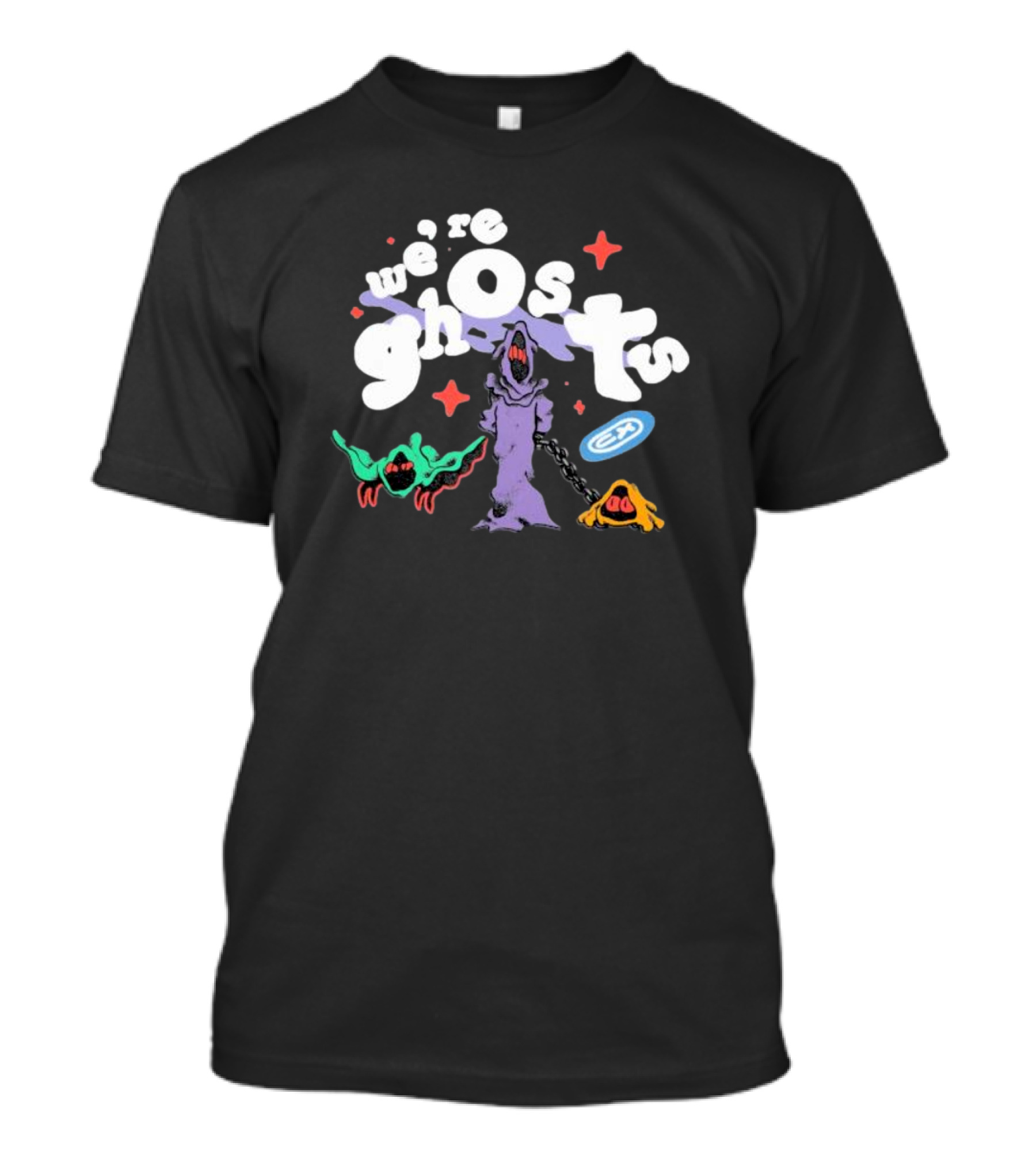 We're Ghosts Spooky Colorful Creatures With Chained Tree And Stars T-Shirt