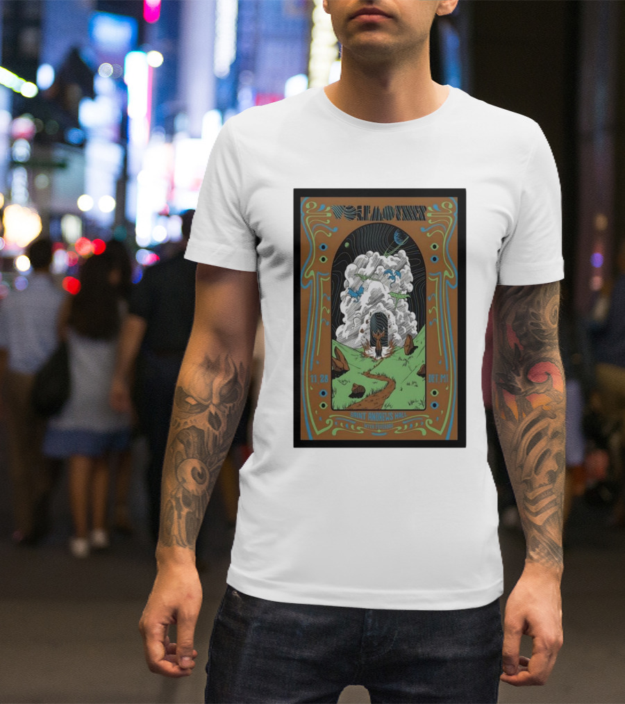 Wolfmother Saint Andrews Hall Detroit 11 28 DE MI Concert Poster Art With Cosmic Mountain Scenery T-Shirt