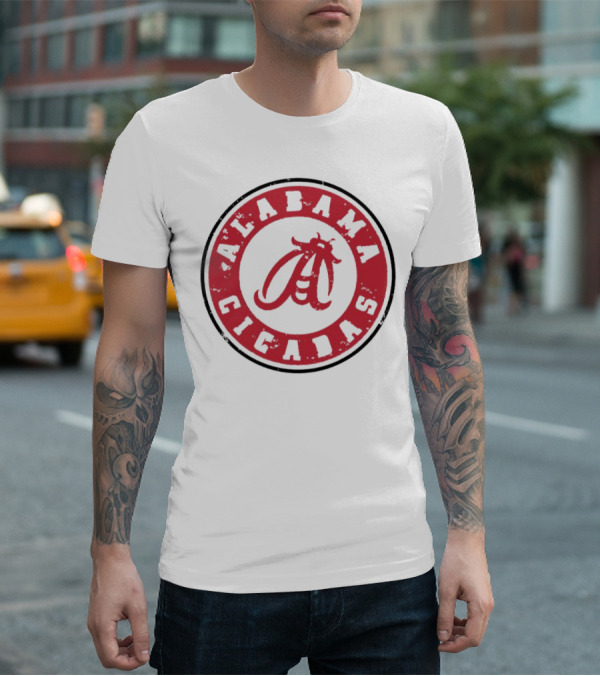 Alabama Cicadas Crimson Tide Football Circle Emblem T-Shirt
