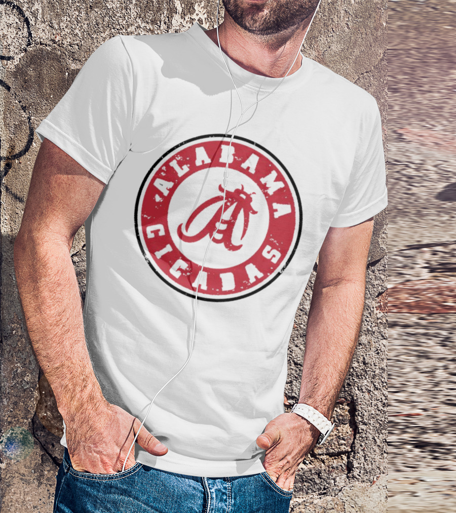 Alabama Cicadas Crimson Tide Football Circle Emblem T-Shirt