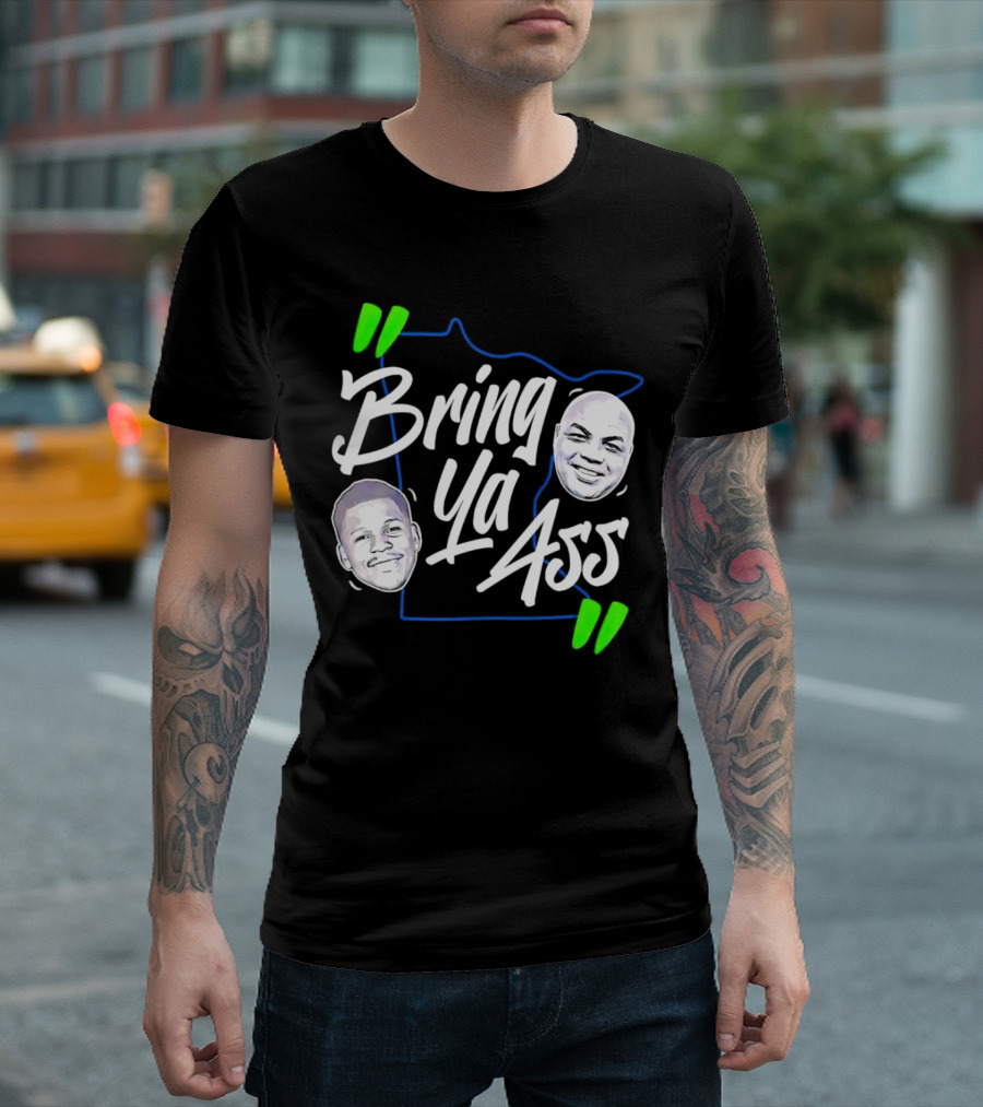 Anthony Edwards Charles Barkley Bring Ya Ass Minnesota Shape T-Shirt