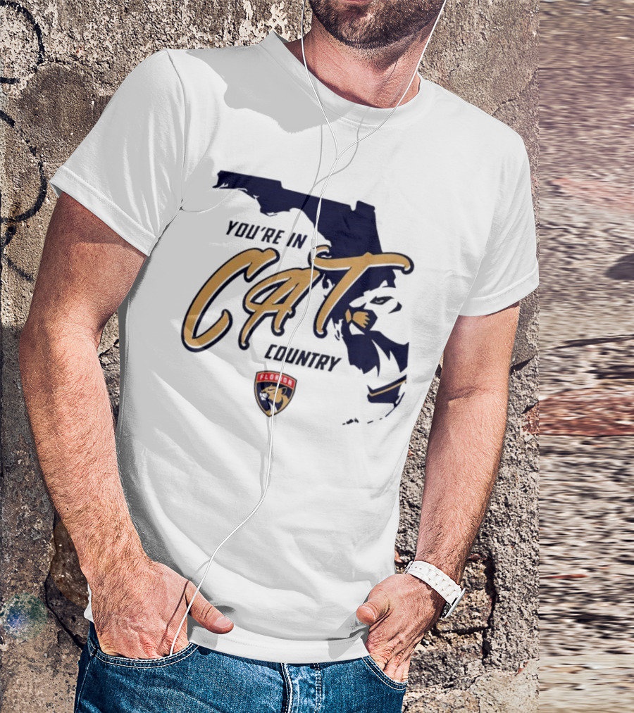 Florida Panthers You're In Cat Country Map Outline T-Shirt