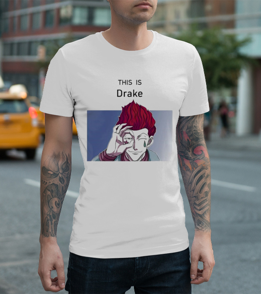 Hisoka This Is Drake Tear Symbol Pink Hair Anime Meme T-Shirt