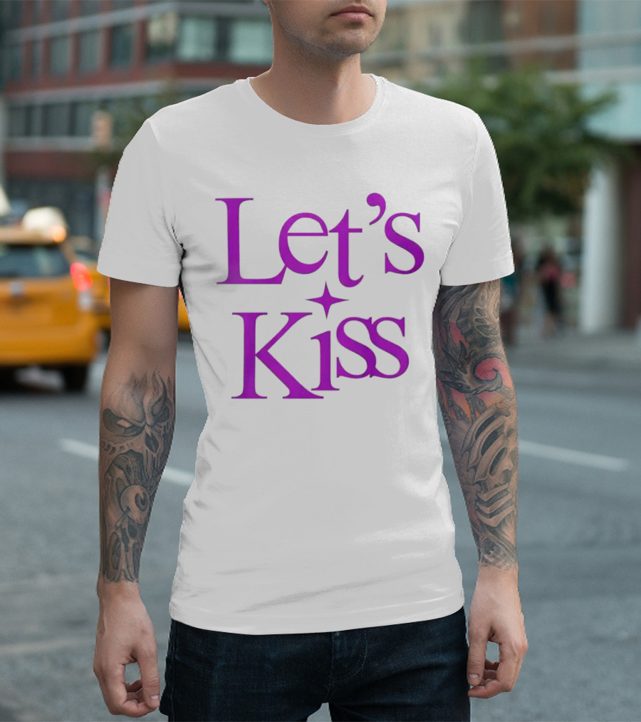 Let’s Kiss Starry Violet Text T-Shirt