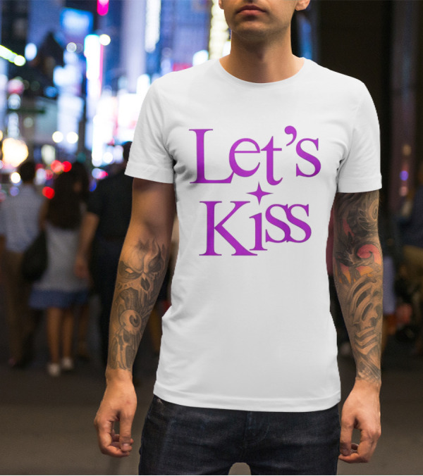 Let’s Kiss Starry Violet Text T-Shirt