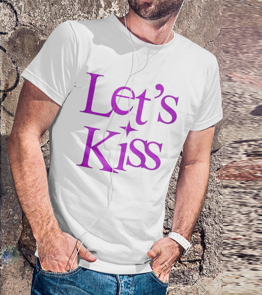 Let’s Kiss Starry Violet Text T-Shirt