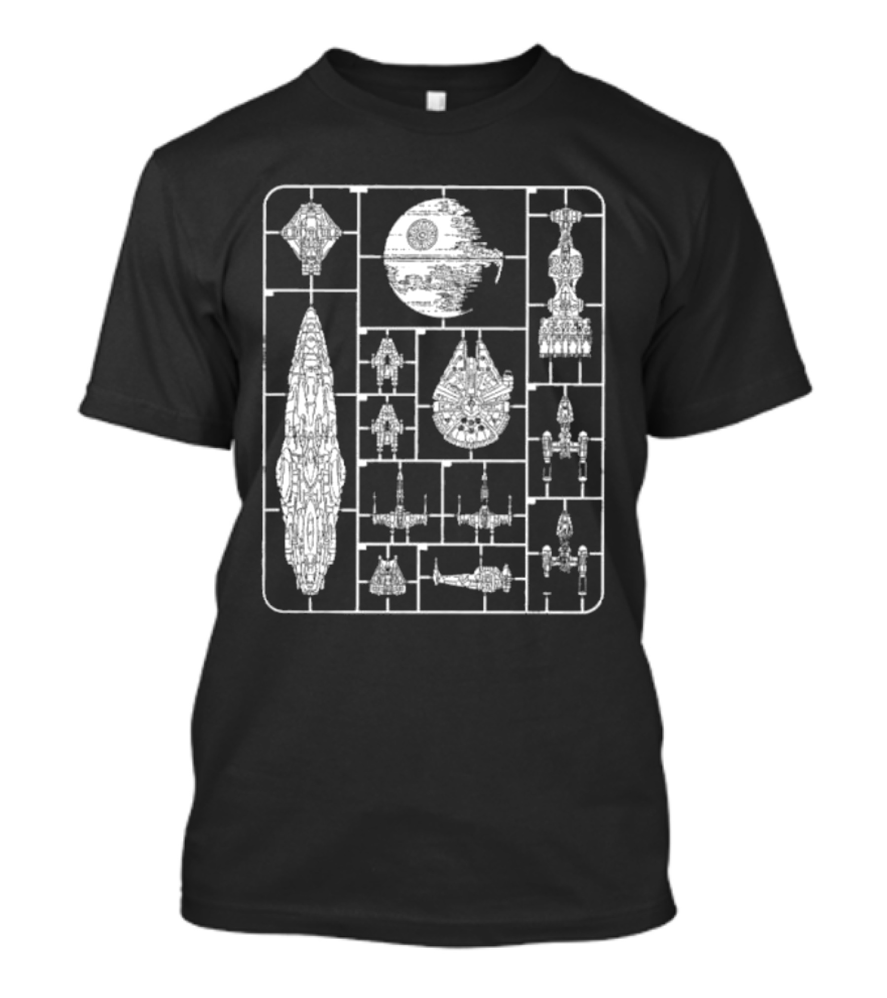 Star Wars Spacecraft Rebellion Model Kit Blueprint T-Shirt