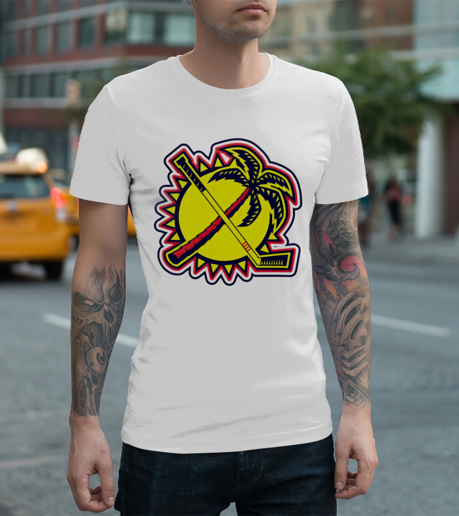 Florida Panthers Sun Coconut Tree Hockey Stick Palm T-Shirt