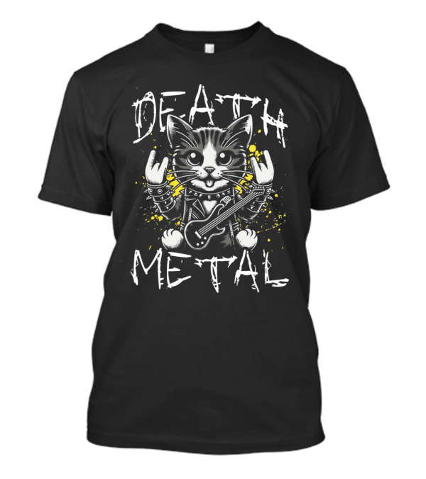 Death Metal Cat Rocking Guitar Cute T-Shirt