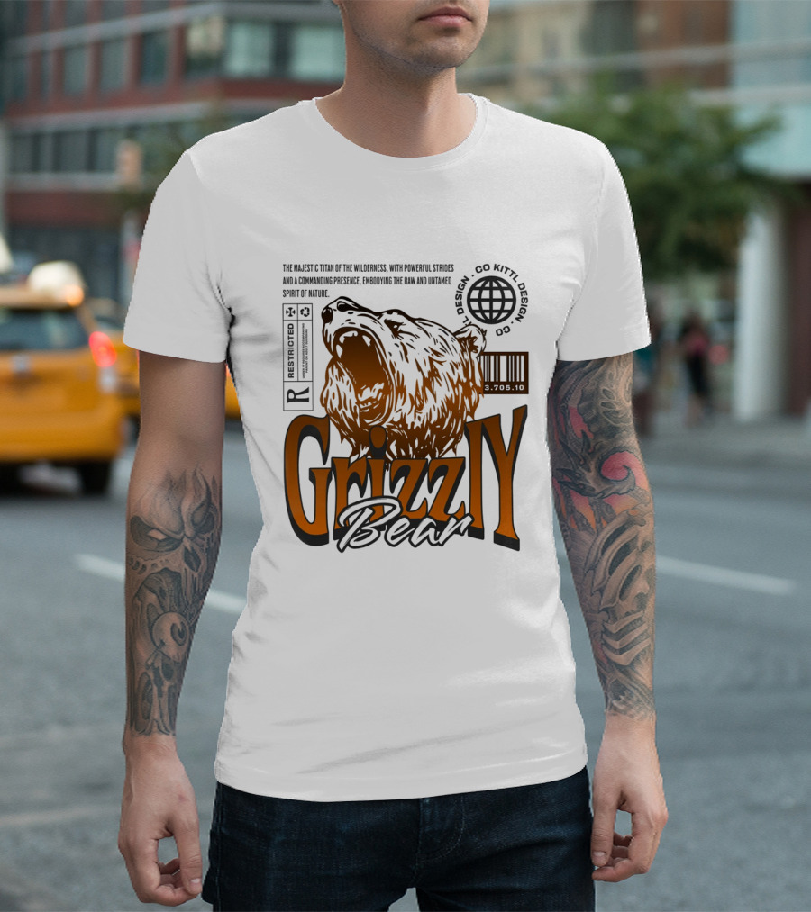 Grizzly The Majestic Titan of the Wilderness Untamed Spirit T-Shirt