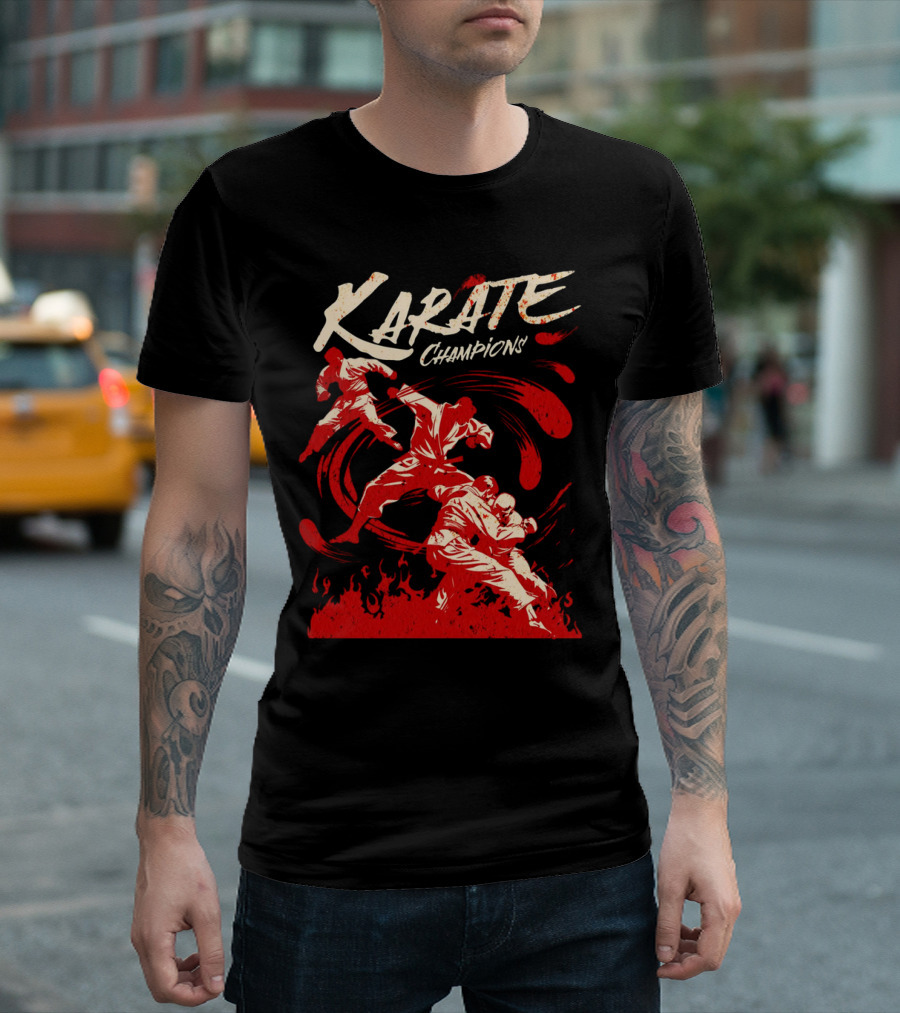 Karate Champions Dynamic Red Fighters T-Shirt