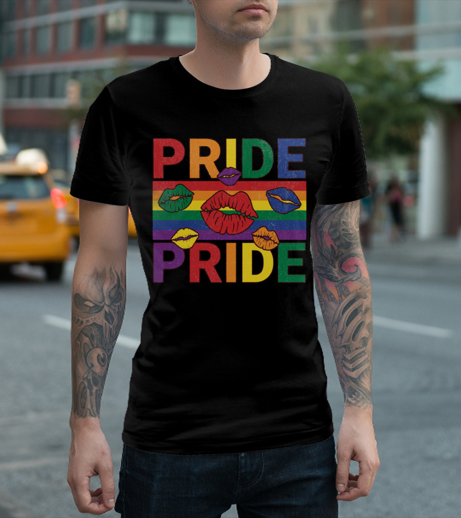 Pride Kisses Rainbow Lips Pride T-Shirt