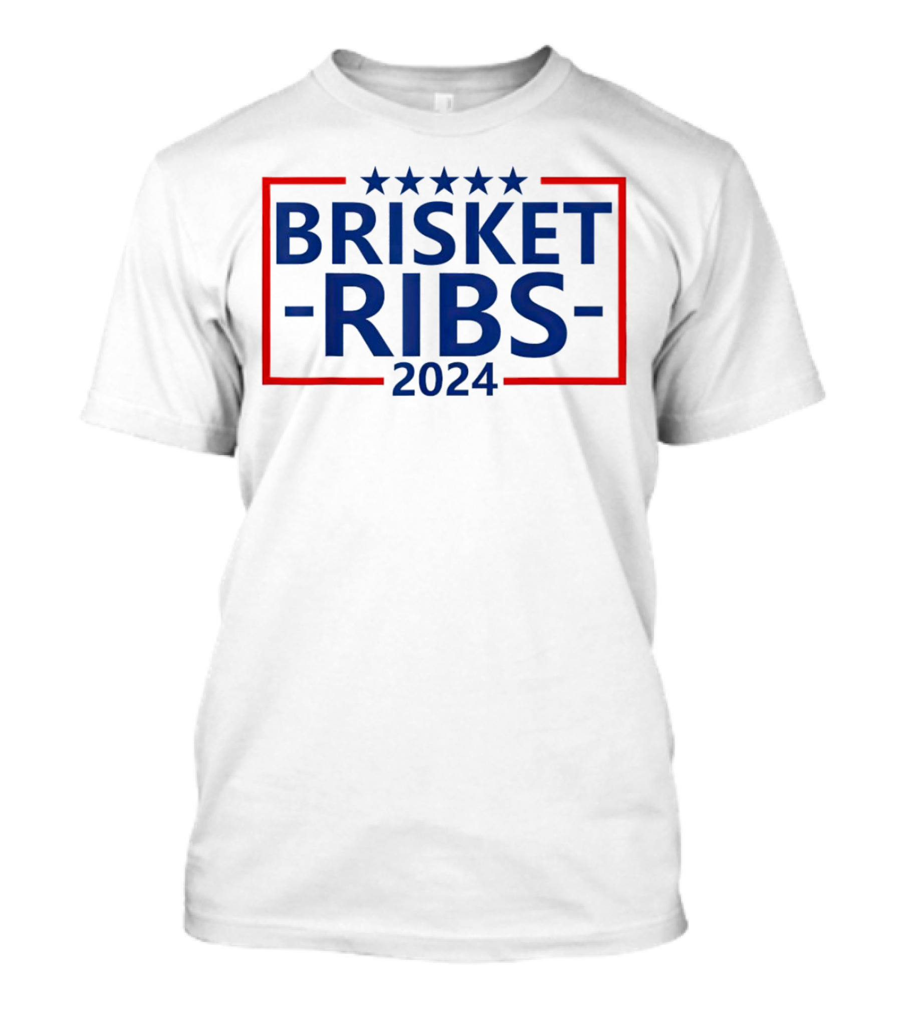 Brisket Ribs 2024 Stars Red Blue Text T-Shirt