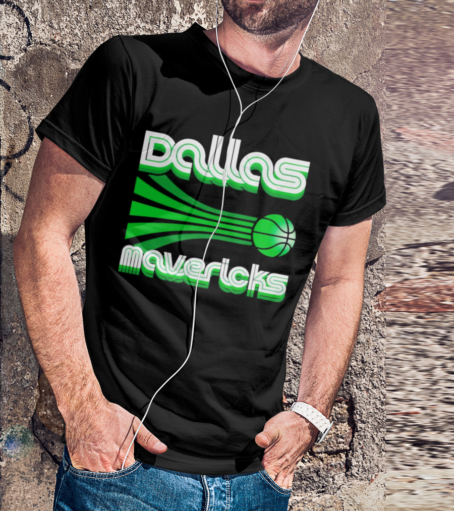 Dallas Mavericks Retro Green Basketball T-Shirt