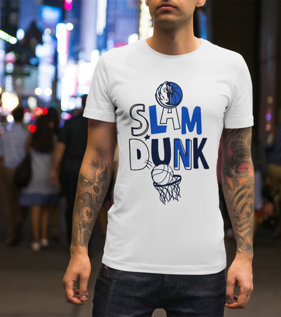 Dallas Mavericks NBA Slam Dunk Basketball T-Shirt