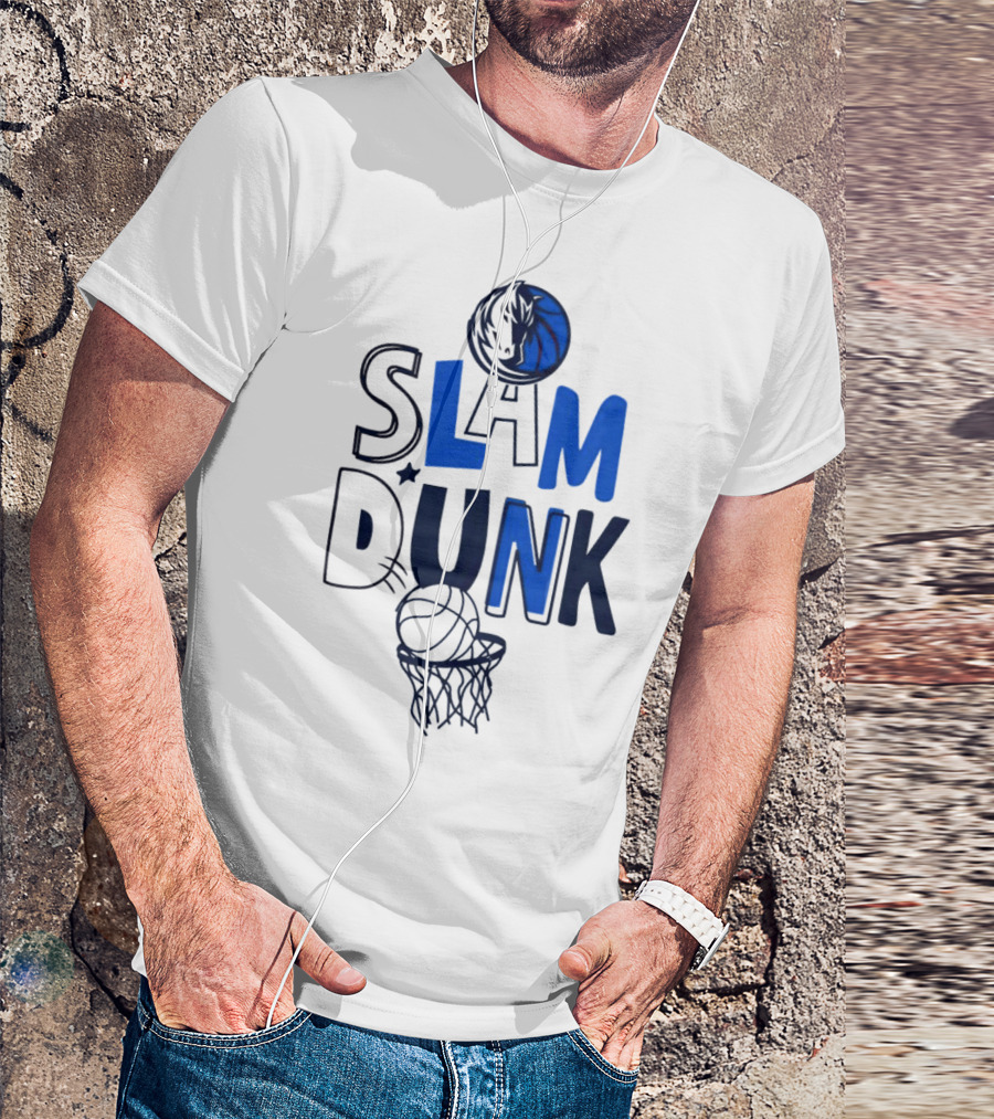 Dallas Mavericks NBA Slam Dunk Basketball T-Shirt