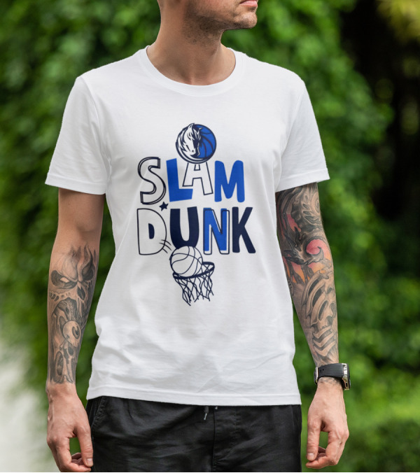Dallas Mavericks NBA Slam Dunk Basketball T-Shirt