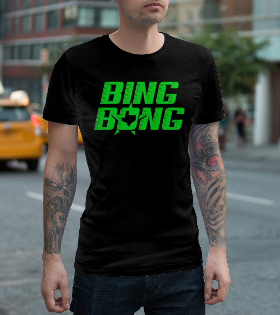 Dallas Stars Bing Bong Sports Text Logo Star Emblem T-Shirt