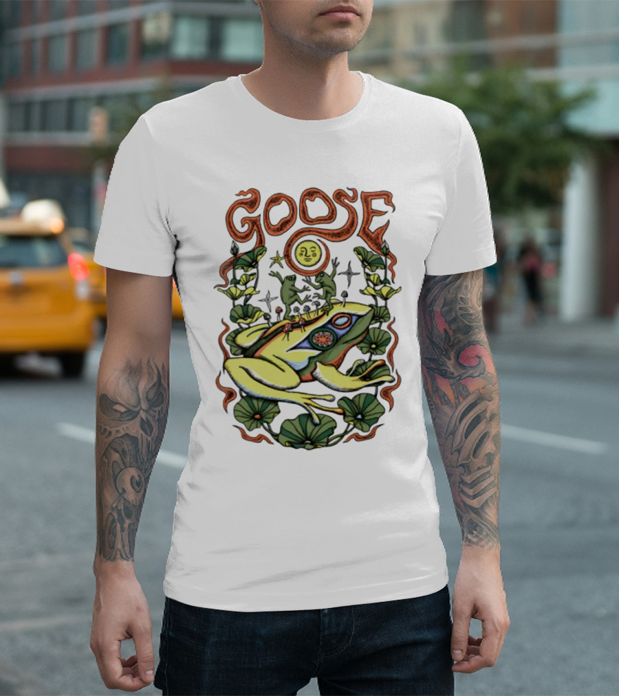Goose the Band Frog Sun Nature Motif T-Shirt