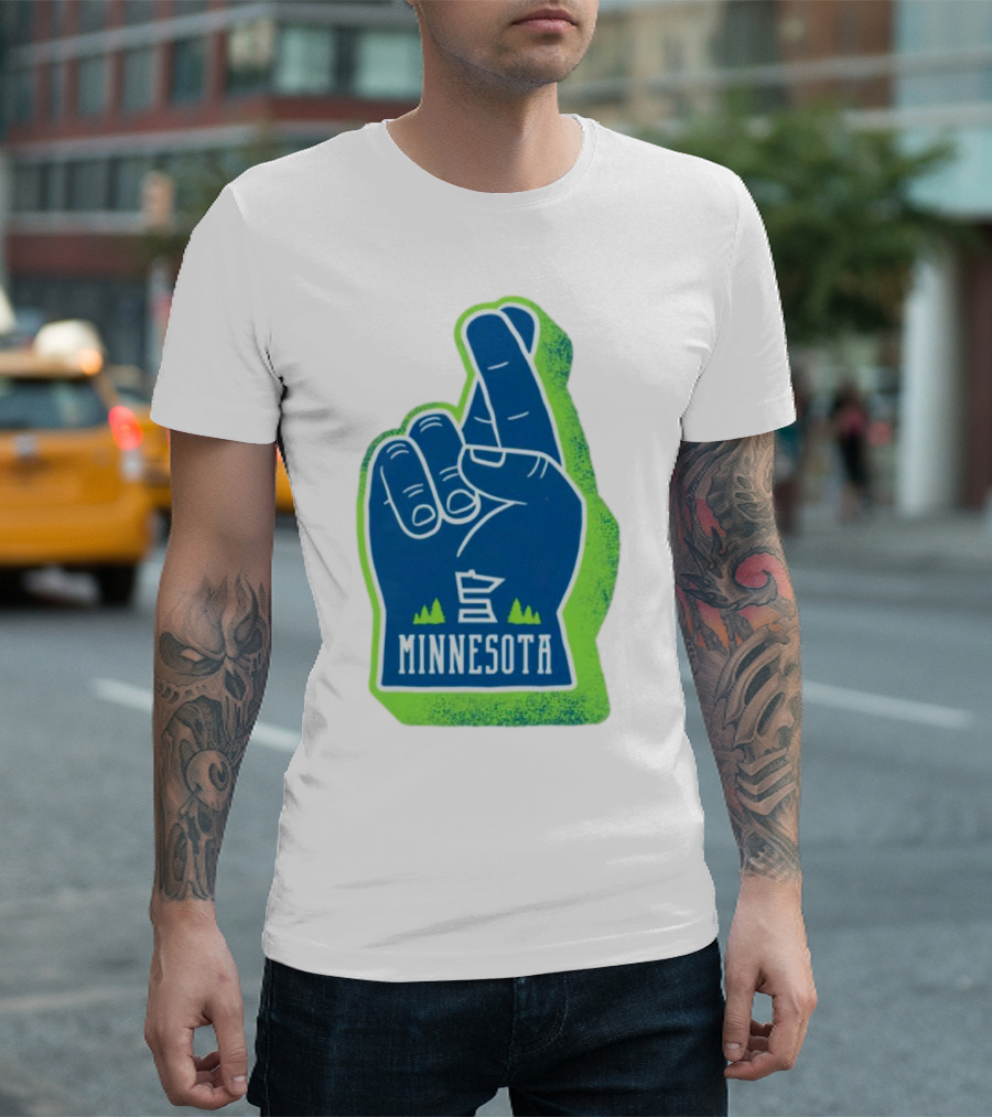 Minnesota Timberwolves Fingers Crossing Foam Hand T-Shirt
