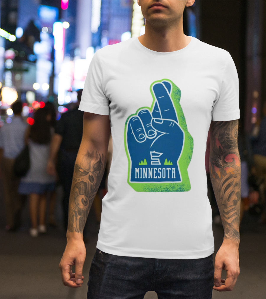Minnesota Timberwolves Fingers Crossing Foam Hand T-Shirt