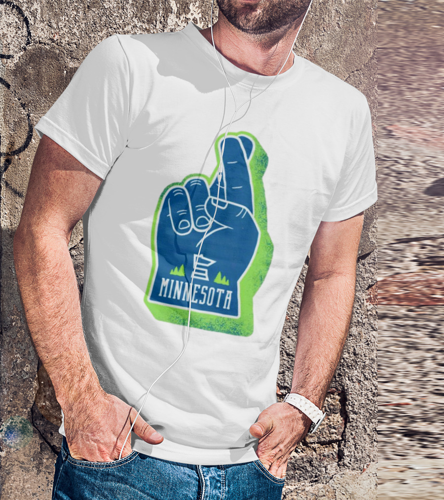 Minnesota Timberwolves Fingers Crossing Foam Hand T-Shirt