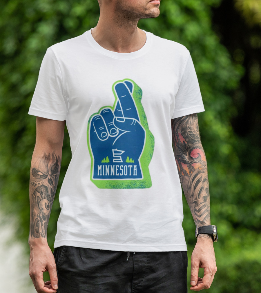 Minnesota Timberwolves Fingers Crossing Foam Hand T-Shirt