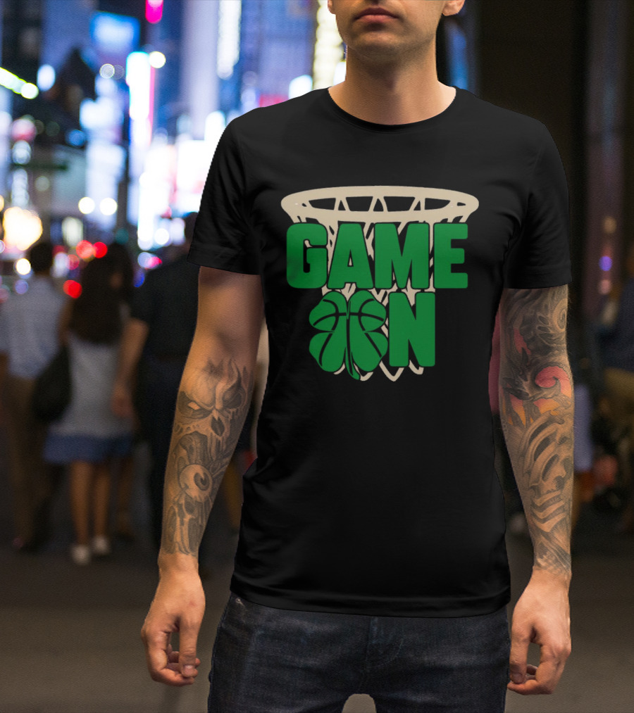 Boston Celtics Game On Basketball Net Clover T-Shirt