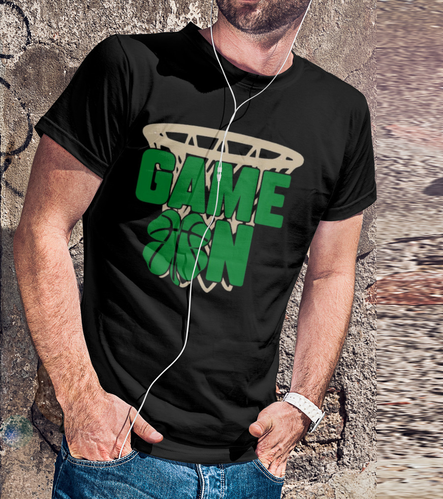 Boston Celtics Game On Basketball Net Clover T-Shirt