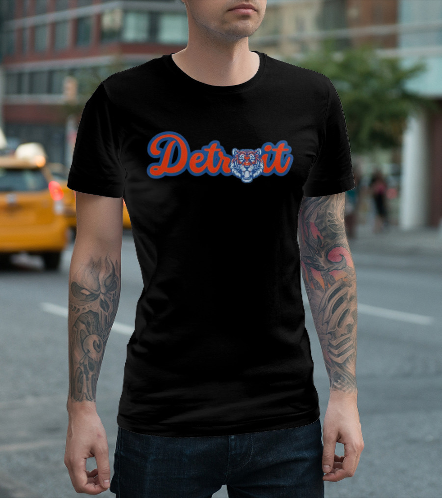 Detroit Tigers MLB Team Vintage Tiger Face T-Shirt